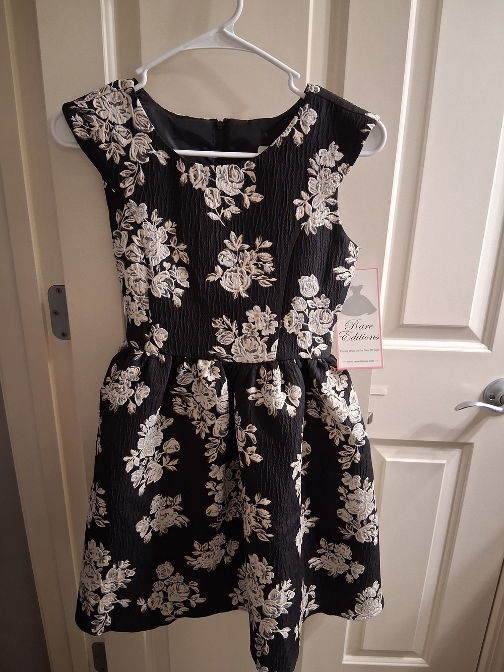 Rare Editions Black and White Floral Girls' Size 12 Dress